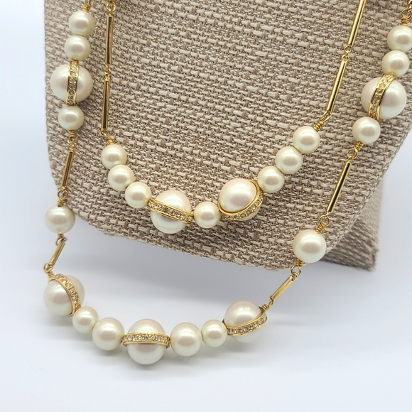 NWTS $148 Kate Spade "PURELY PEARLY" Swarovski Crystal & Double Pearl Strand ♥️ - Picture 8 of 10